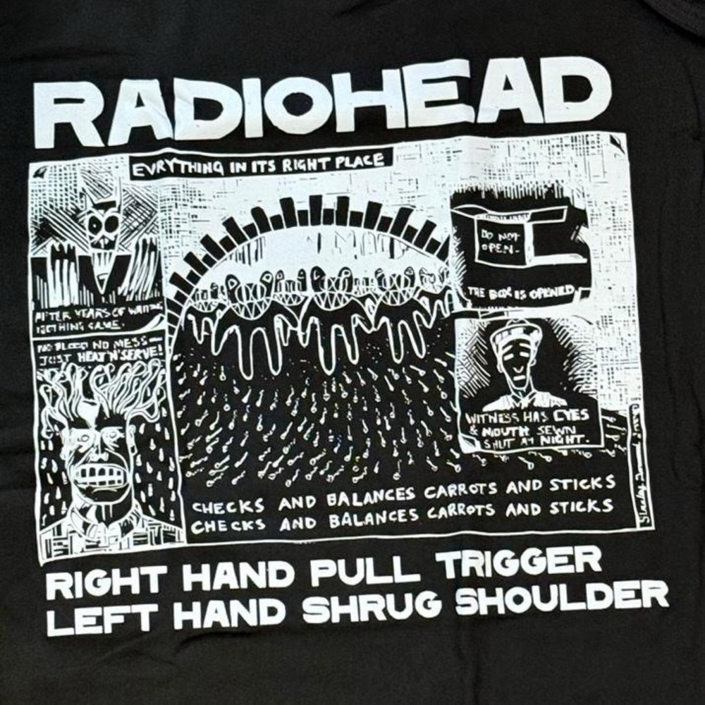 Tv Girl Radiohead The Bends Graphic Print Crop Shirt Punk Rock Band Tee Tank Top - Picture 4 of 4